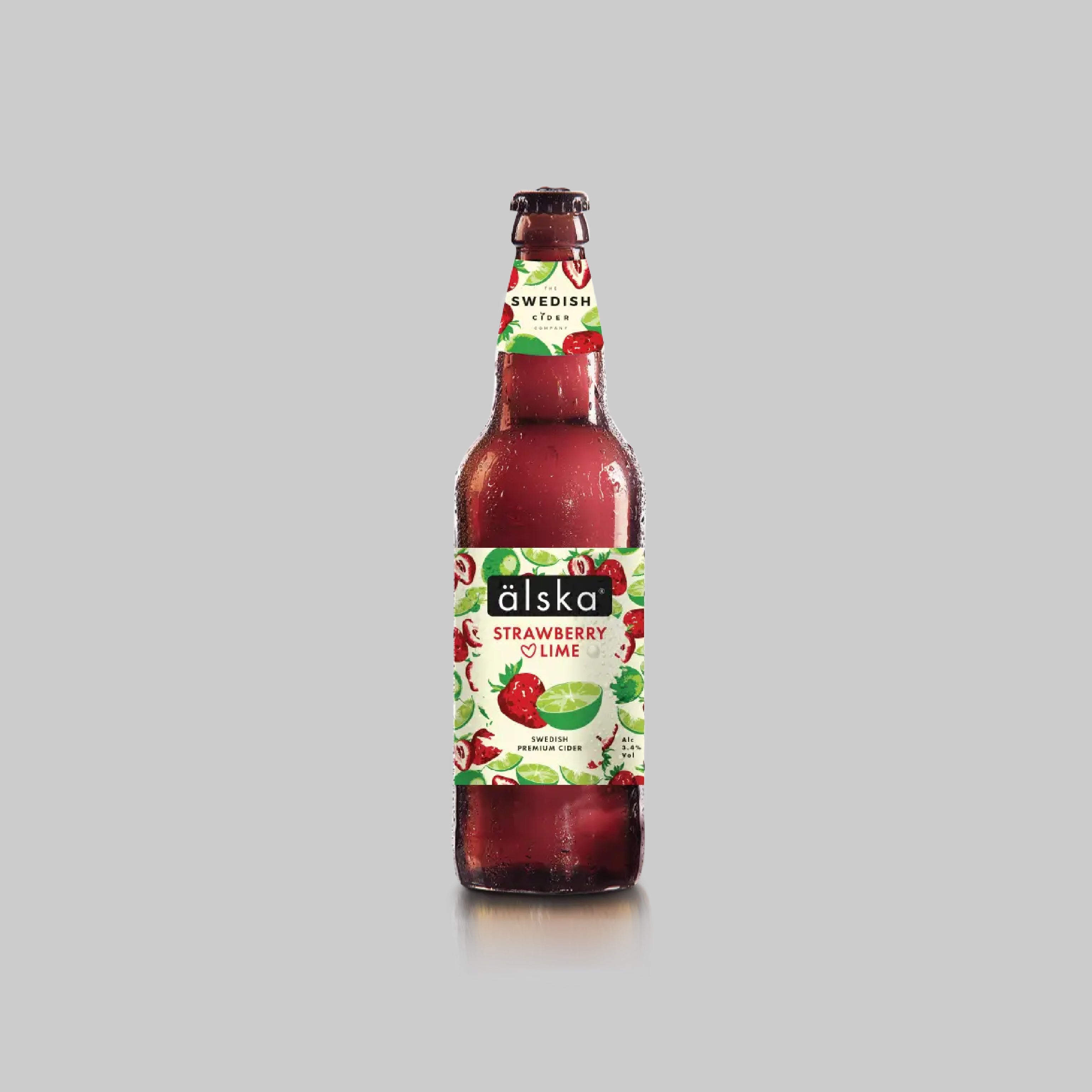 Alska Strawberry & Lime Swedish Cider Bottle 500ml 4.0% | TIME2DRINK